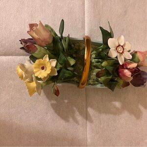 ROYAL ADDERLEY FLORAL BONE CHINA FLOWER BASKET made in England